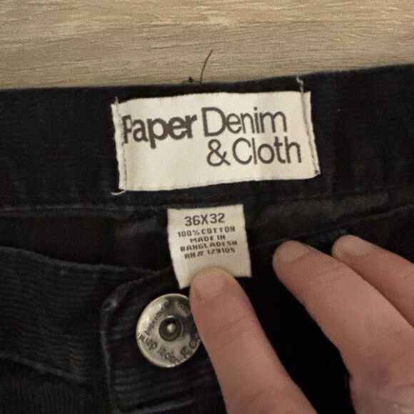 Paper Denim & Cloth Corduroy Black Men's 36x32 Jeans Vintage Work Skater Y2K - Picture 6 of 11